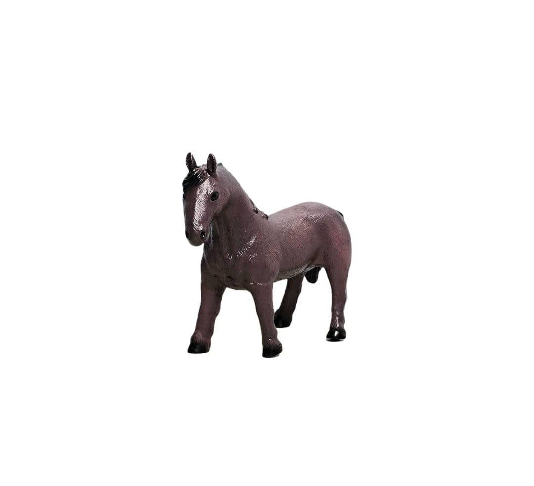 Figurina Cal, realist, maro inchis, 25 cm