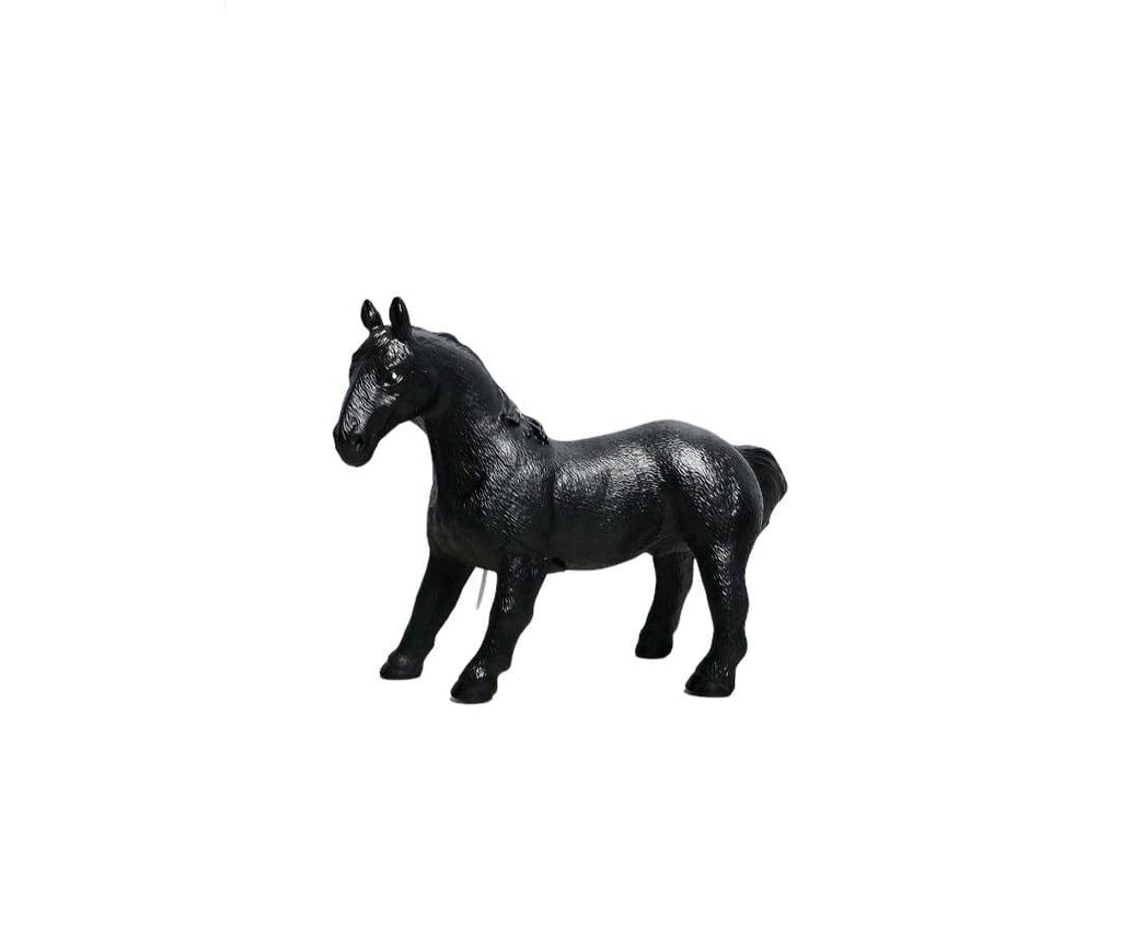 Figurina Cal, realist, negru, 25 cm