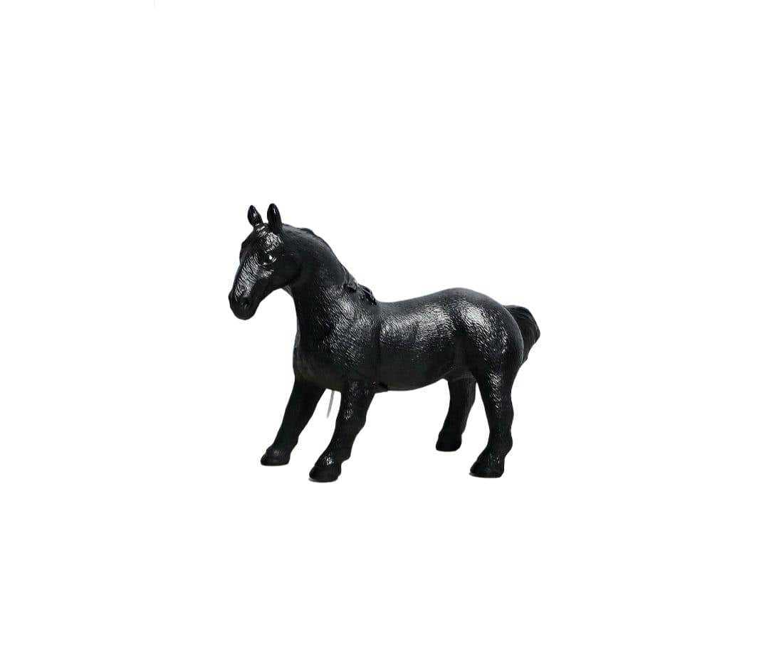 Figurina Cal, realist, negru, 25 cm