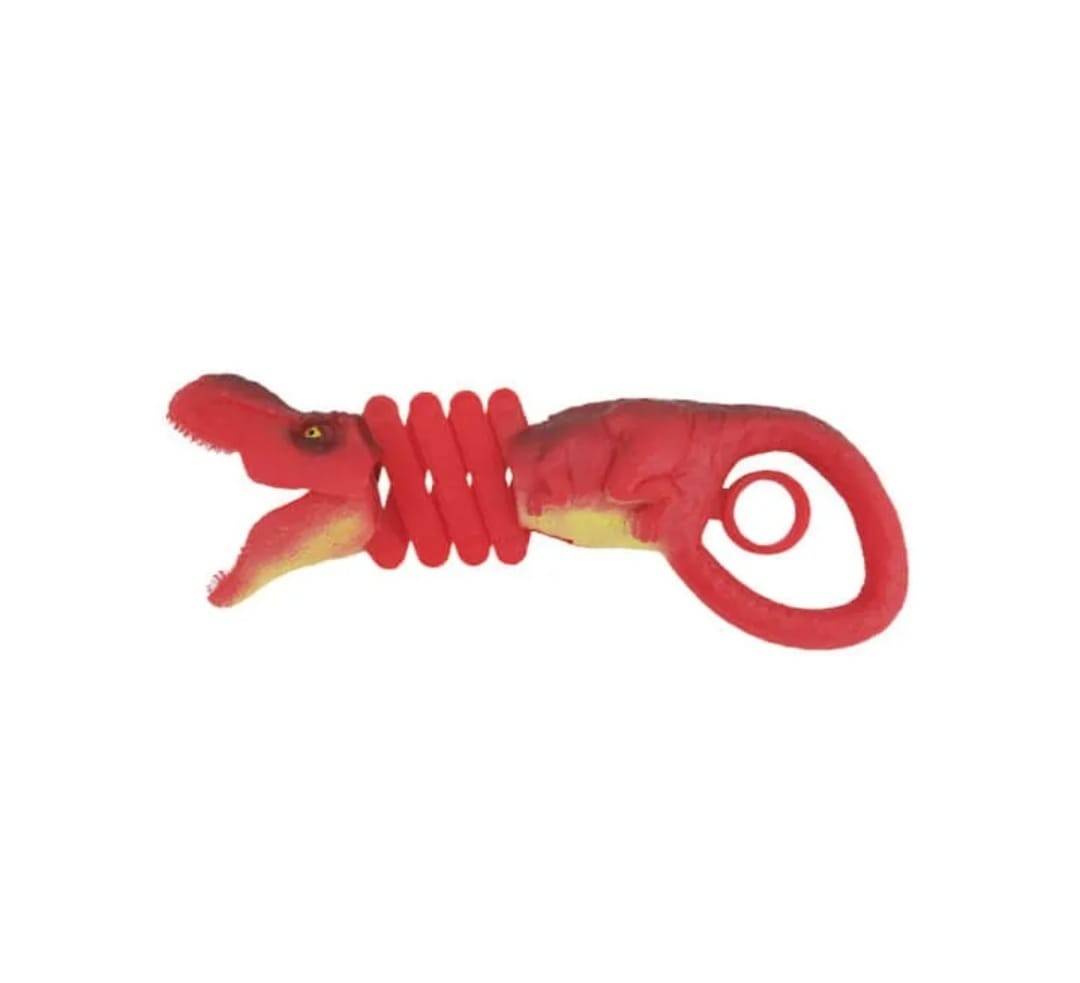 Figurina cap Dinozaur cu brat telescopic, verde,  20 cm - 30 cm