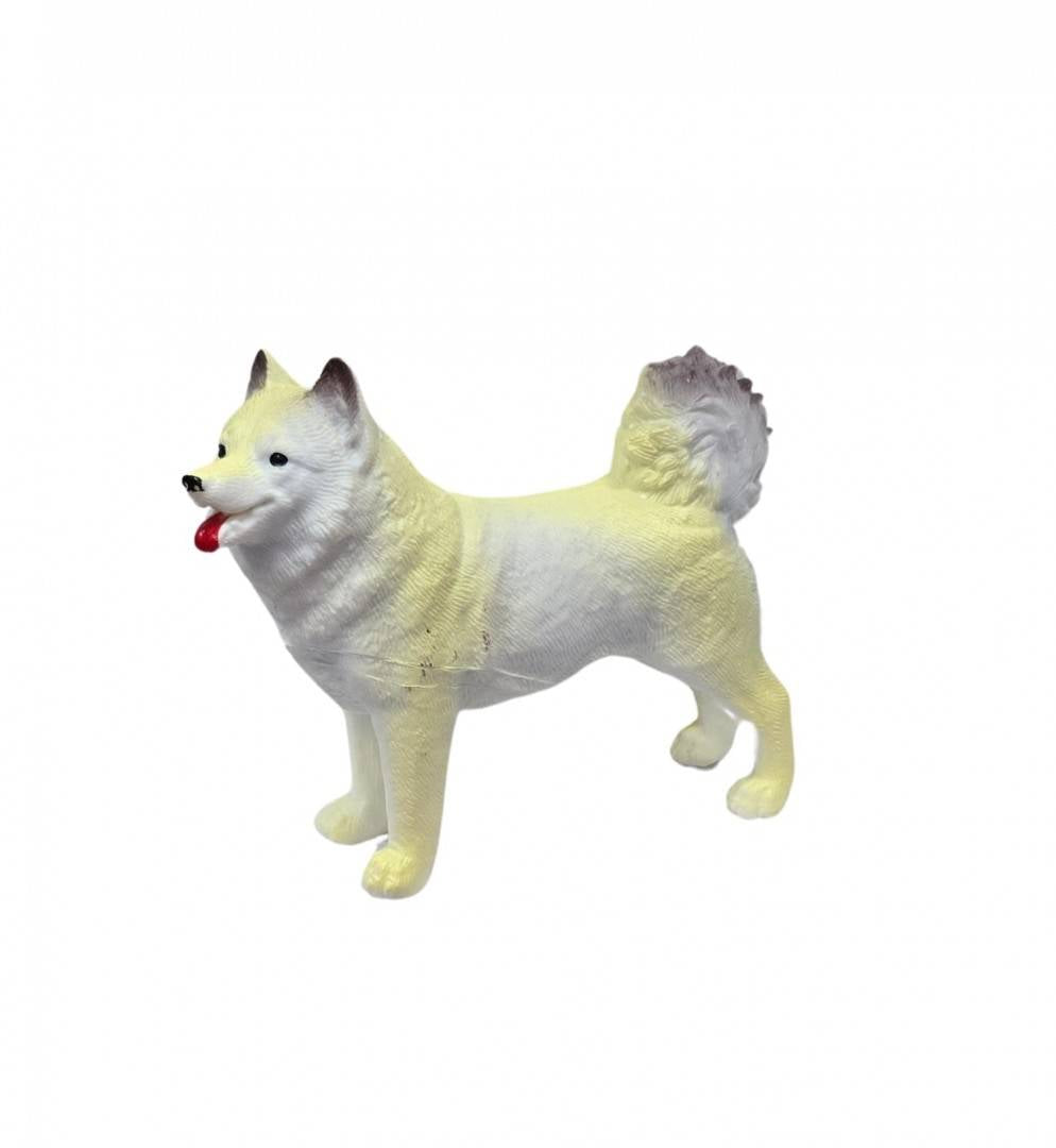 Figurina Catel Husky realist, alb, 17 cm