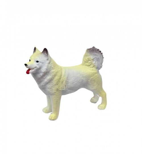 Figurina Catel Husky realist, alb, 17 cm