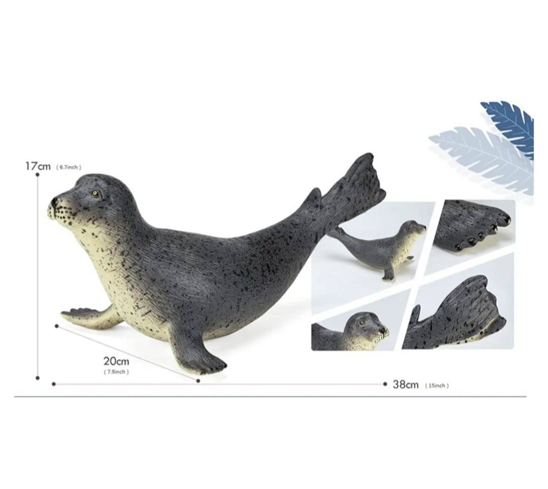 Figurina Foca Pestrita, realist, multicolor, 38 cm