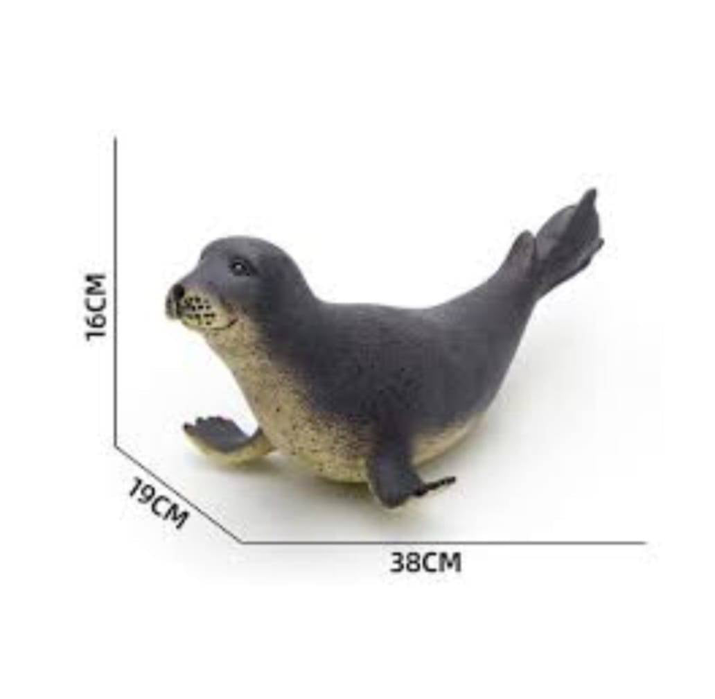 Figurina Foca Pestrita, realist, multicolor, 38 cm
