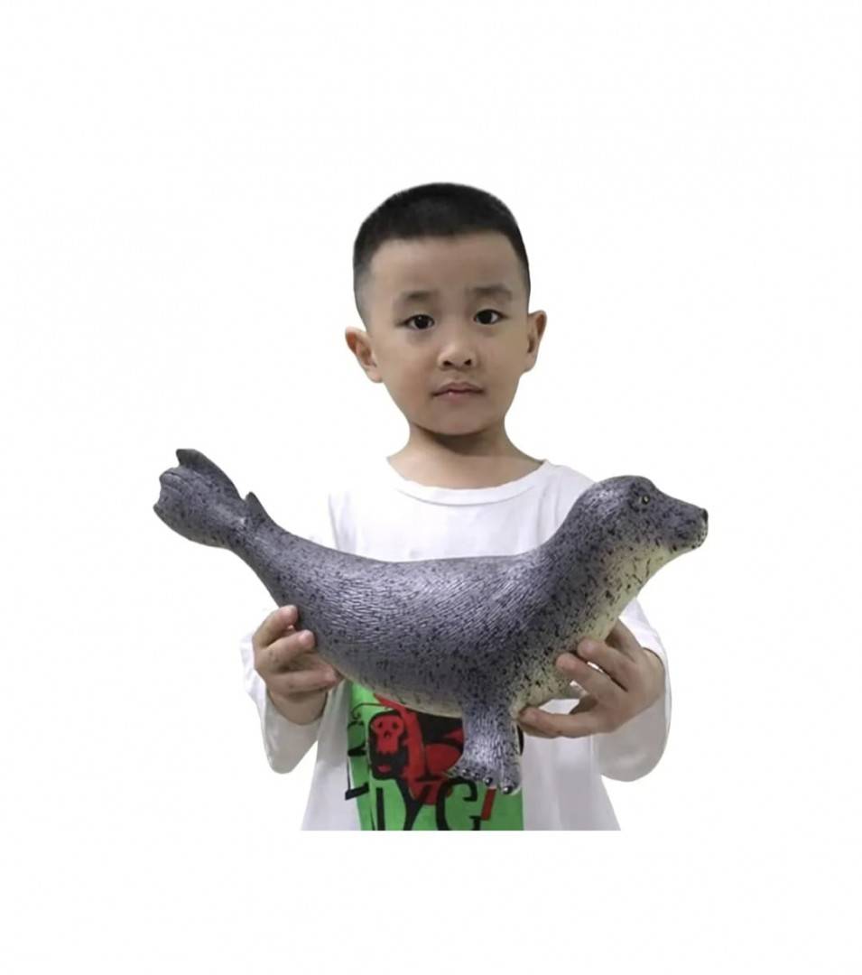 Figurina Foca Pestrita, realist, multicolor, 38 cm