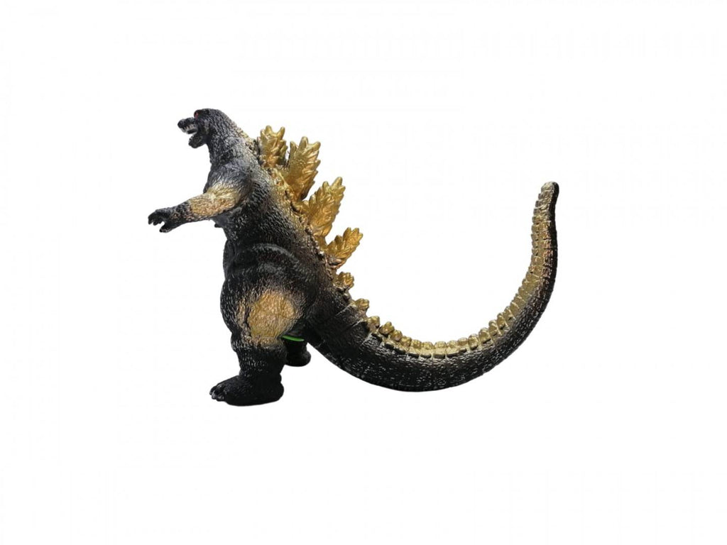 Figurina Godzilla, cu sunete specifice de dinozaur , cu baterii din cauciuc moale, auriu, 33 cm