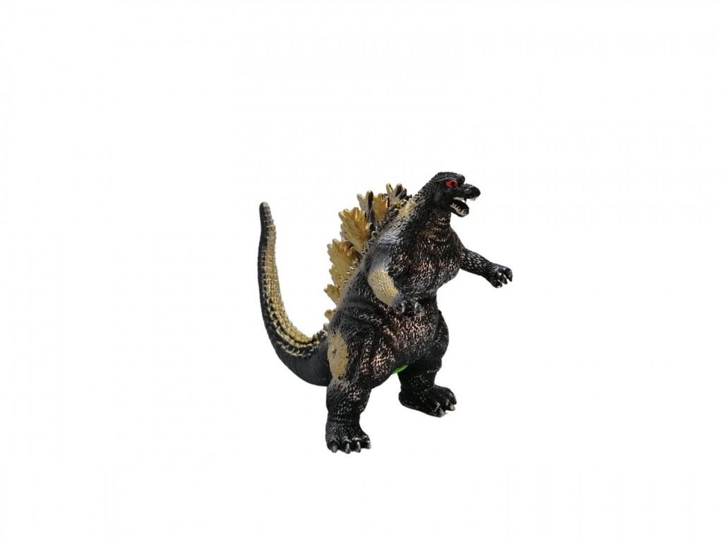 Figurina Godzilla, cu sunete specifice de dinozaur , cu baterii din cauciuc moale, auriu, 33 cm