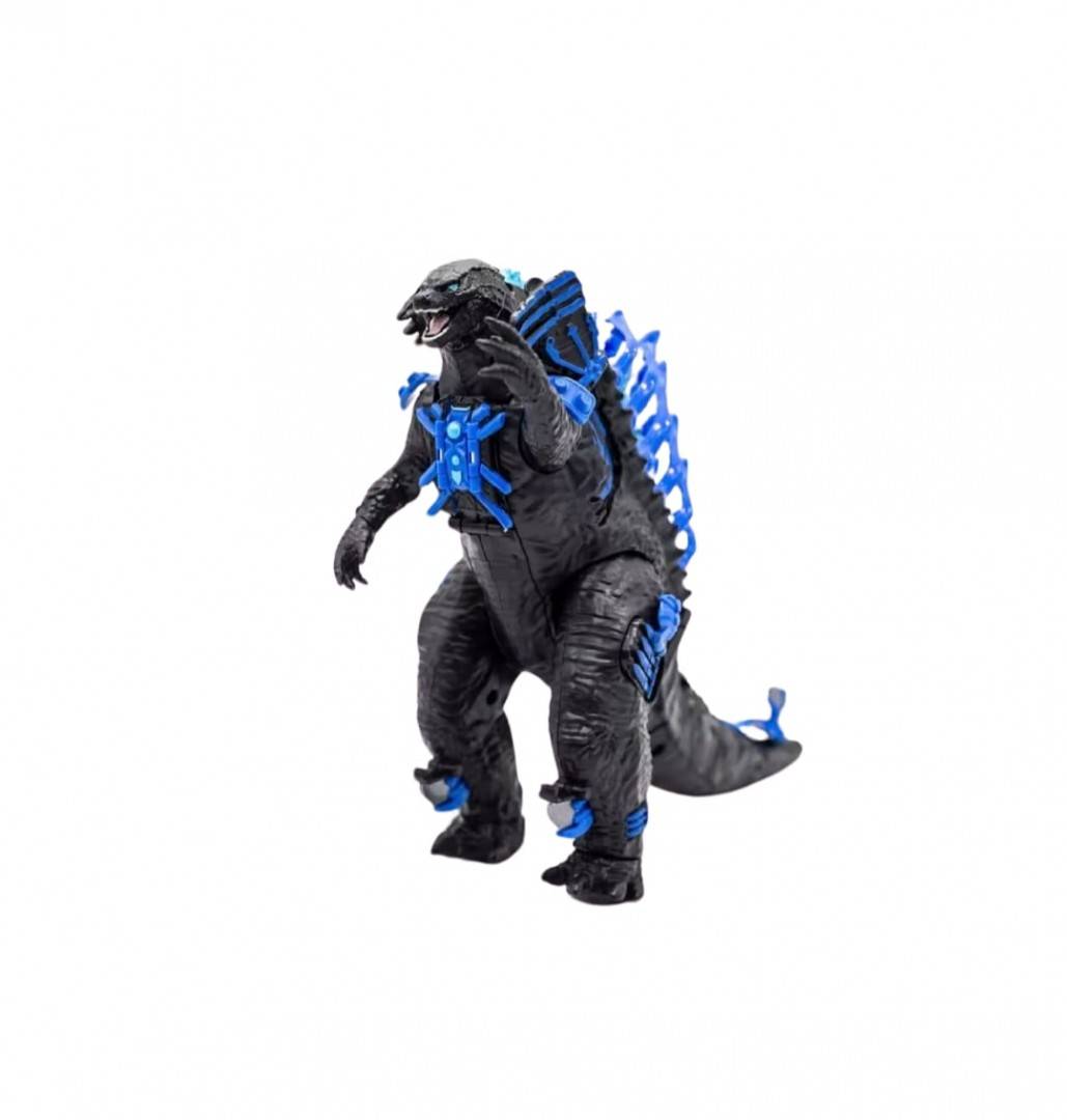 Figurina Godzilla, seria Titan Tech Godzilla vs. Kong, Transforms, negru/albastru, 20 cm