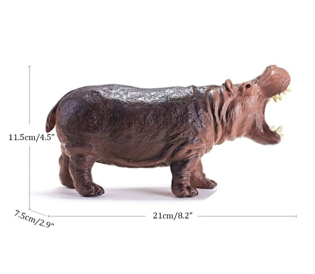 Figurina Hipopotam, realist, maro inchis, 21 cm