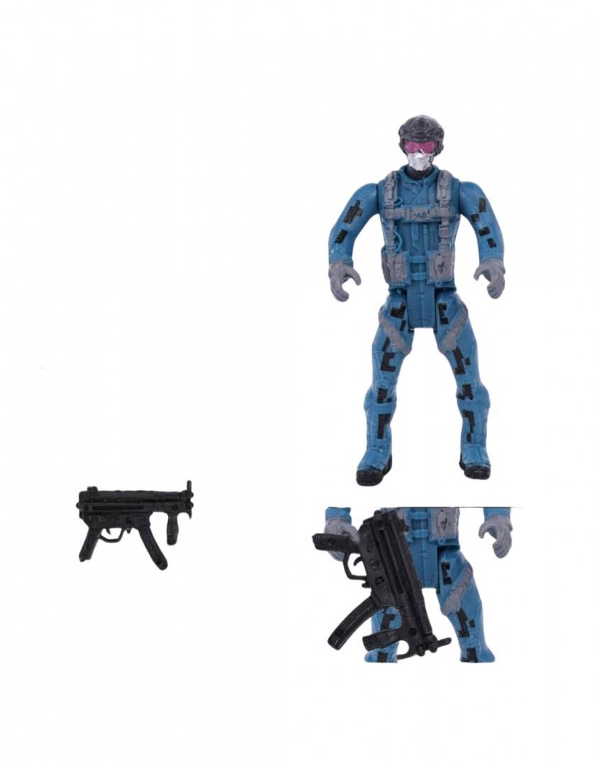 Figurina Soldat cu pusca, 2 accesorii, maro, 9.5 cm