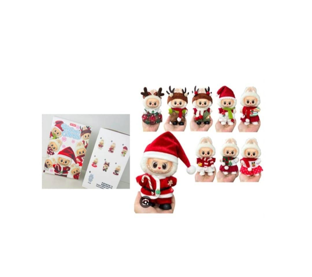 Figurina Surpriza, Labubu pentru Craciun, multicolor, 15 cm