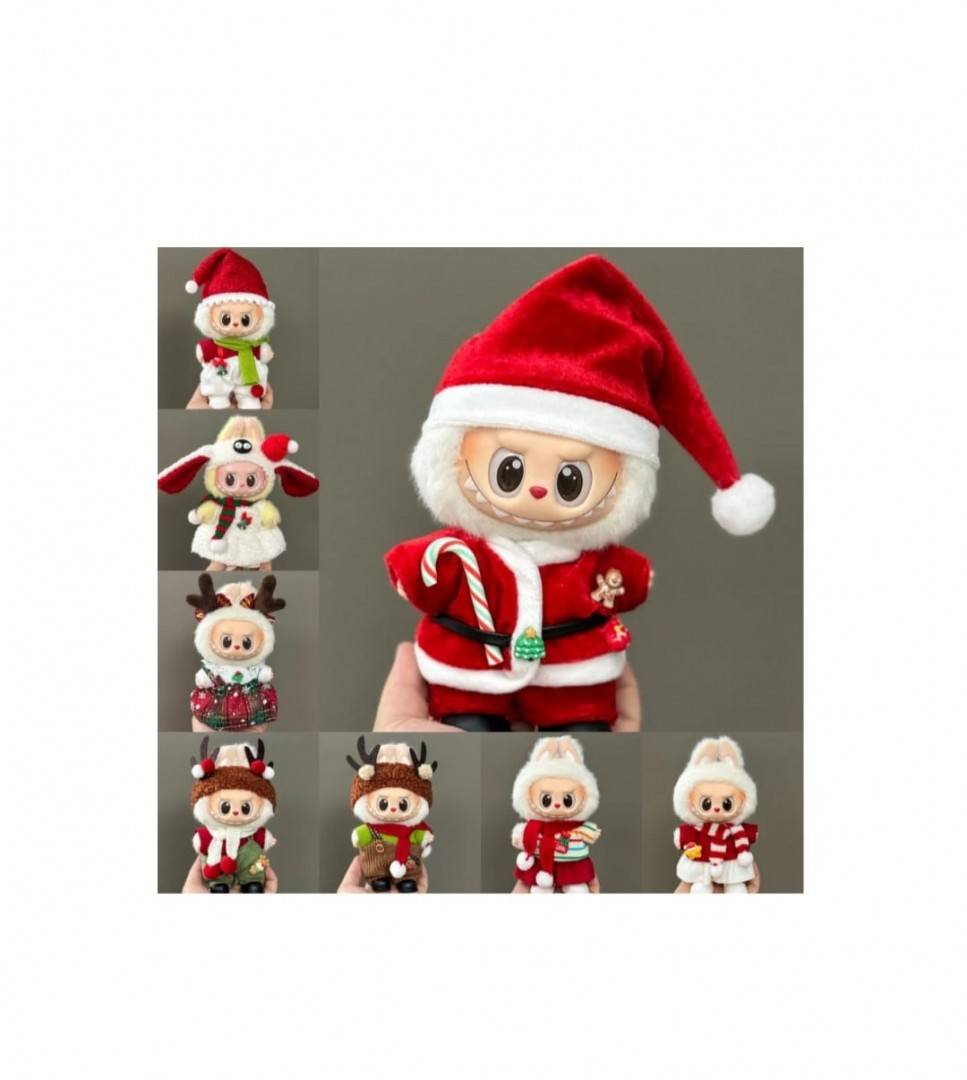 Figurina Surpriza, Labubu pentru Craciun, multicolor, 15 cm