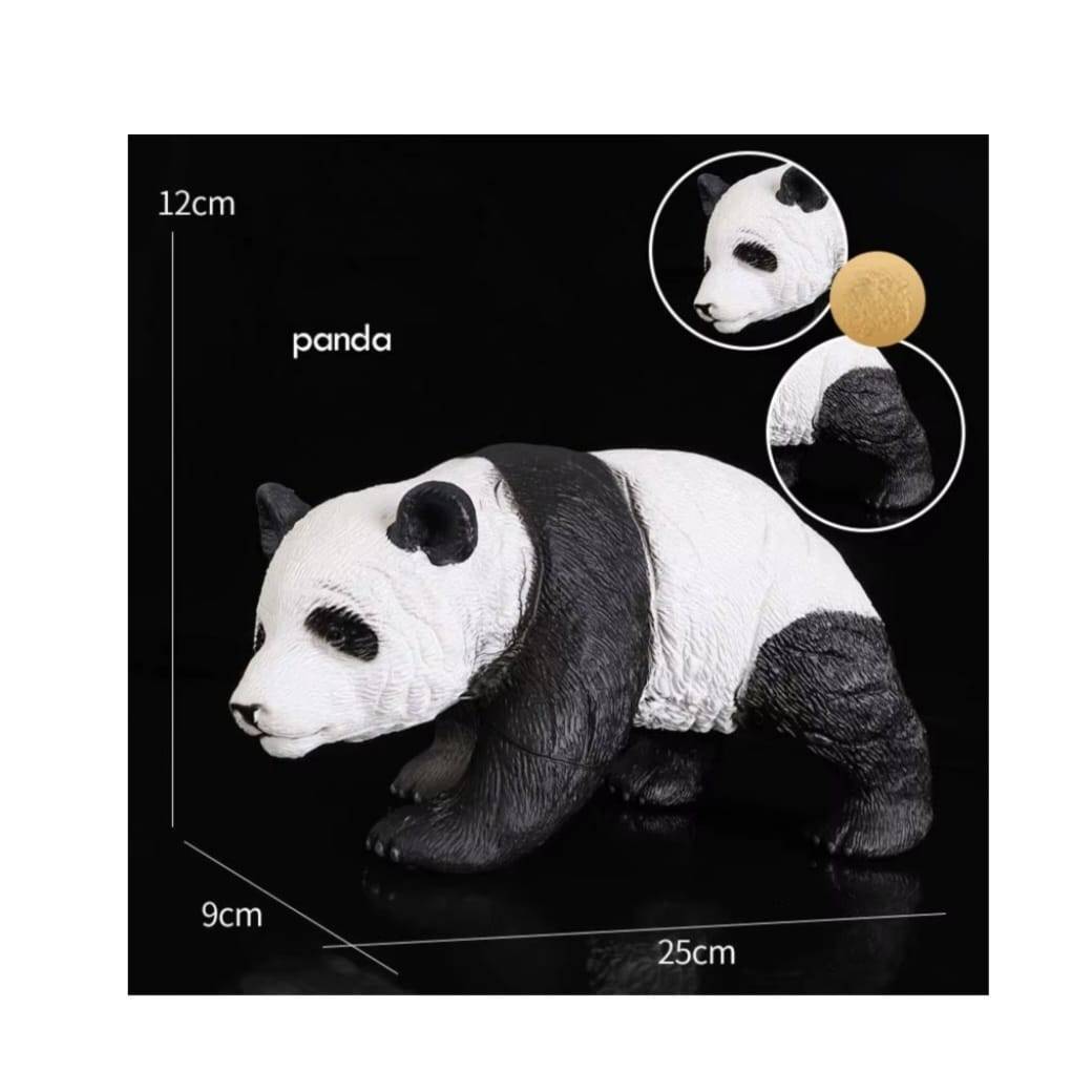 Figurina Ura Panda, realist, alb/negru, 25 cm