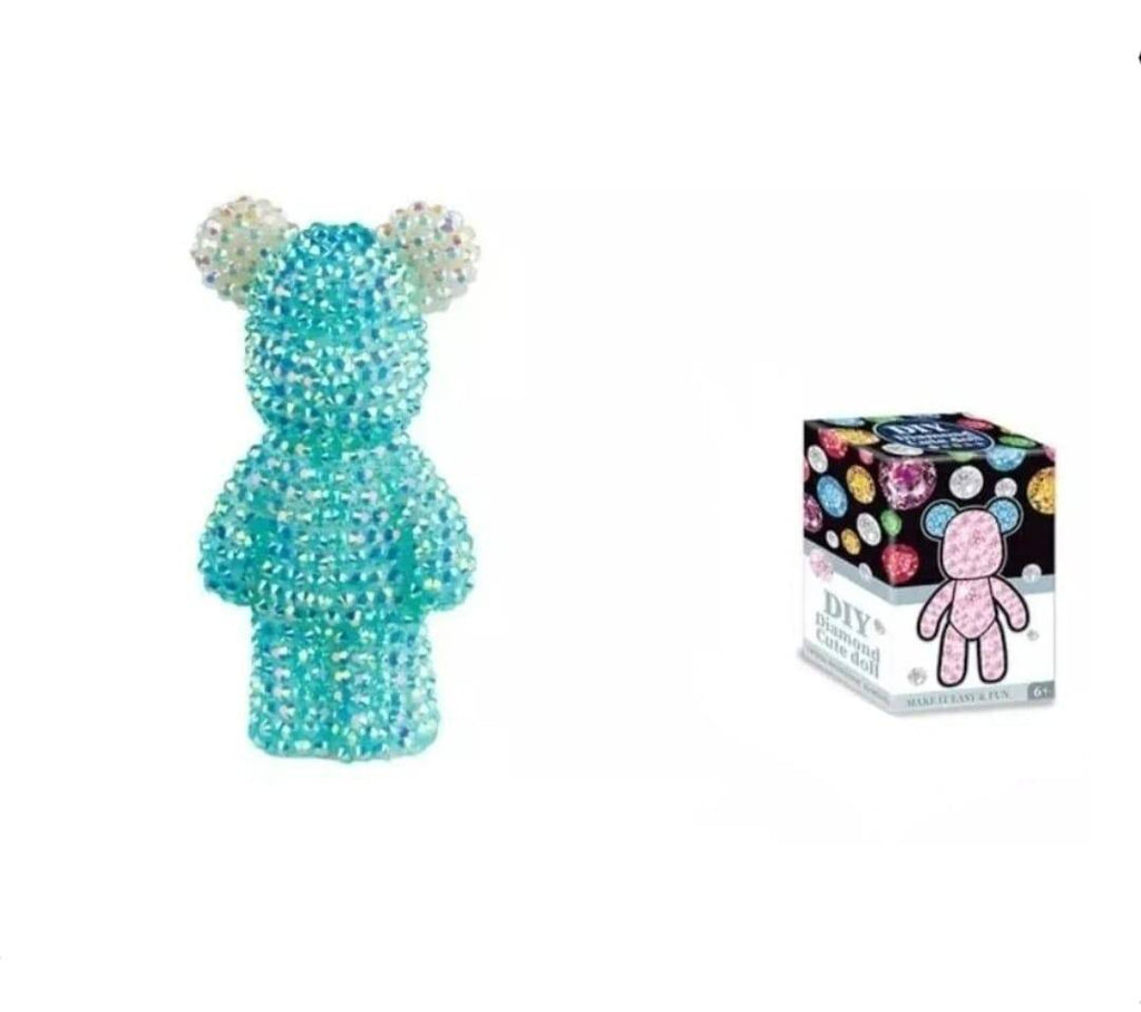 Figurina Ursulet de pictat cu sclipici, 3D, multicolor, 14 cm