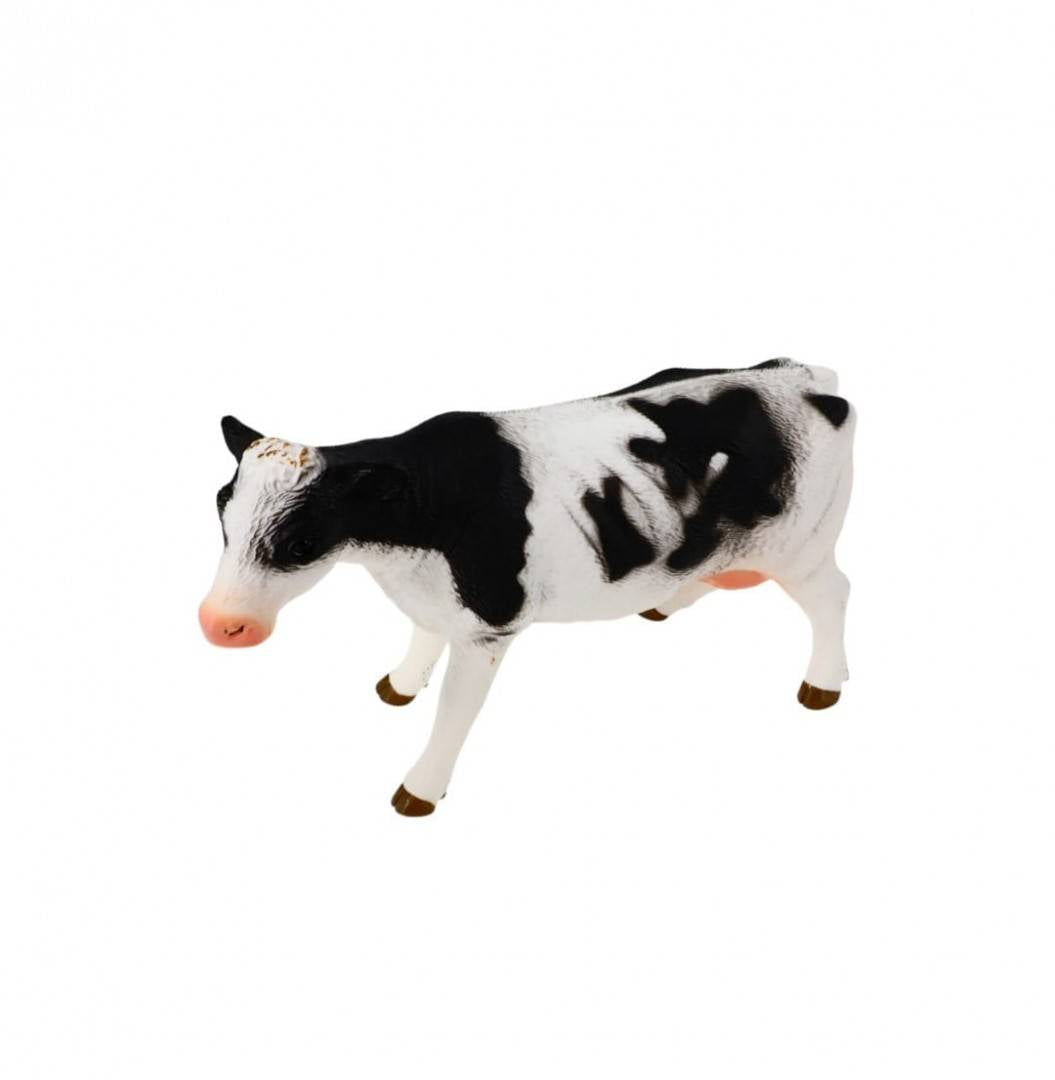 Figurina Vaca, realist, alb/negru, 30 cm