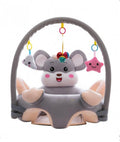 Fotoliu bebe 3D, Soricel, cu arcada si jucarii, multicolor, 55 cm
