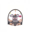 Fotoliu bebe 3D, Soricel, cu arcada si jucarii, multicolor, 55 cm