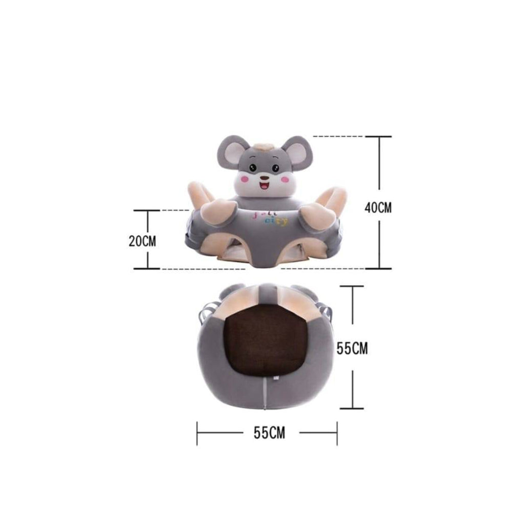 Fotoliu bebe 3D, Soricel, cu arcada si jucarii, multicolor, 55 cm