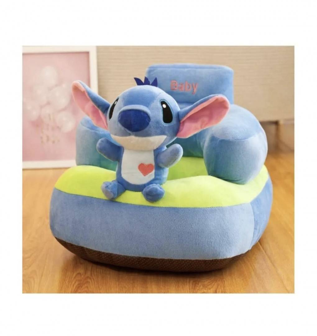 Fotoliu bebe Stitch, plus, cu spatar, albastru, 1 an+