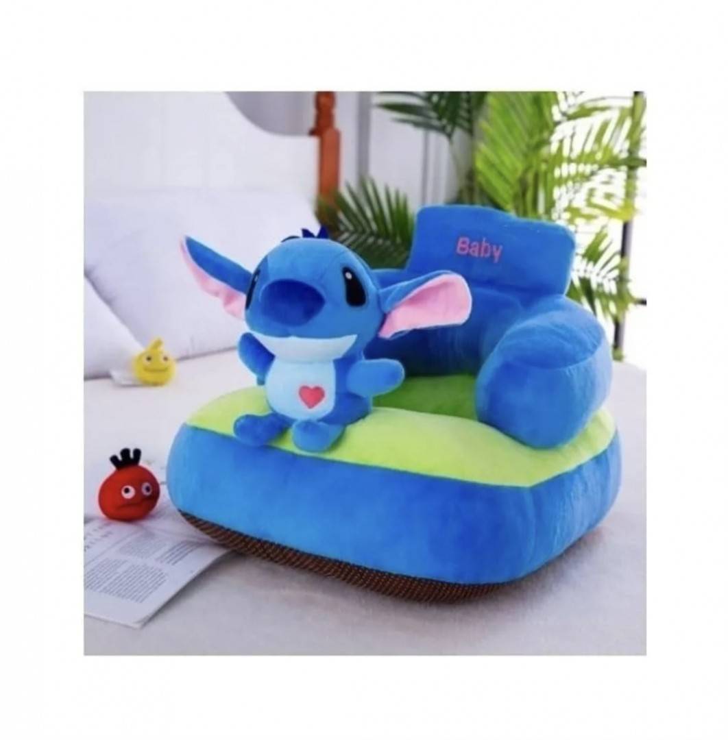 Fotoliu bebe Stitch, plus, cu spatar, albastru, 1 an+