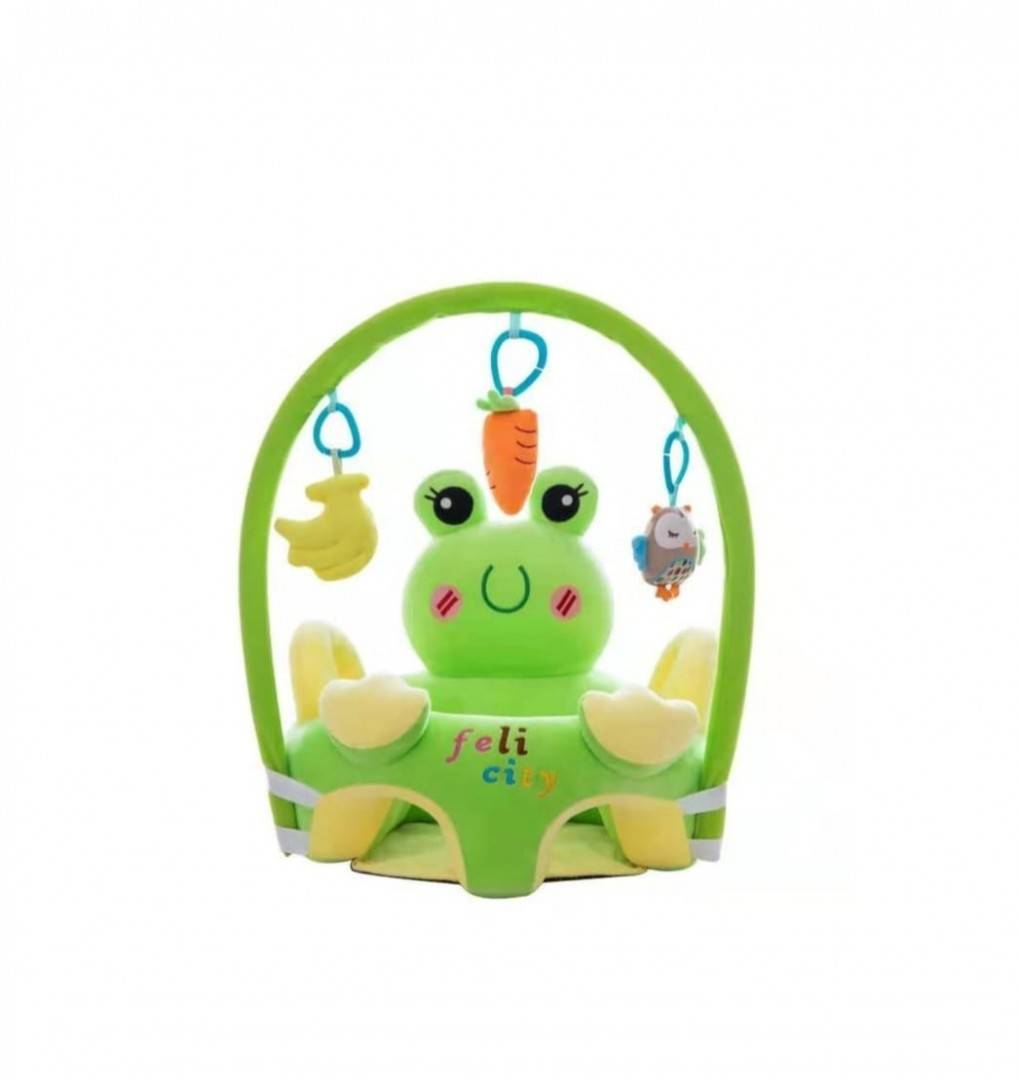Fotoliu de plus, Broscuta Bebe, cu centru de joaca, verde, 6 luni+