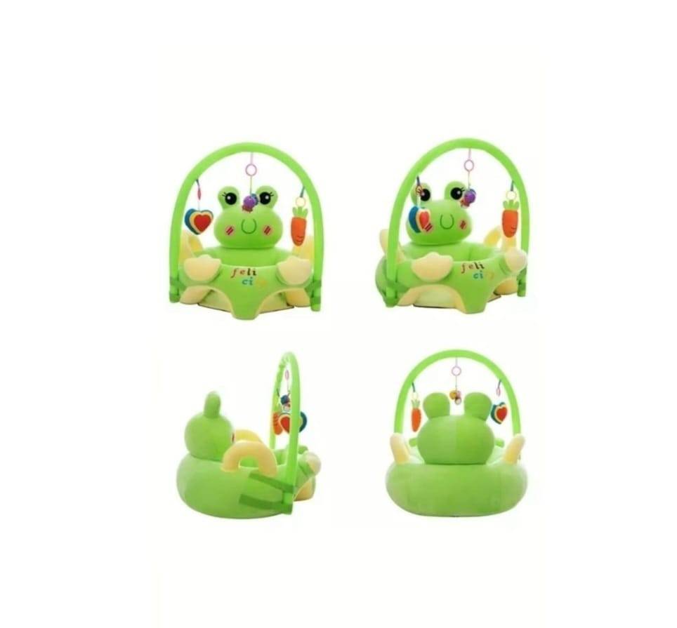 Fotoliu de plus, Broscuta Bebe, cu centru de joaca, verde, 6 luni+