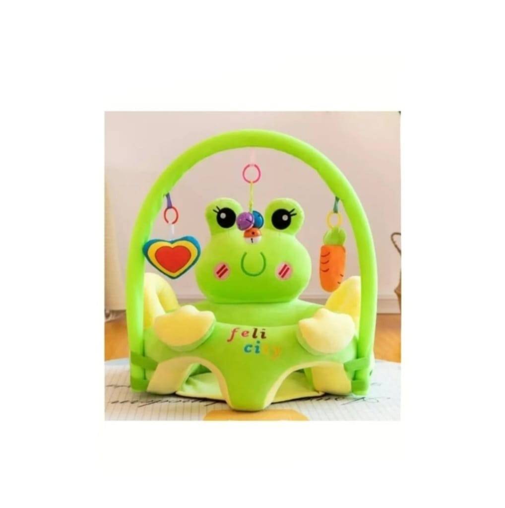 Fotoliu de plus, Broscuta Bebe, cu centru de joaca, verde, 6 luni+