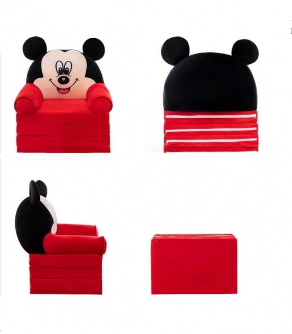 Fotoliu de plus extensibil, Mickey, rosu, 3 segmente, 180 cm, 6 ani+