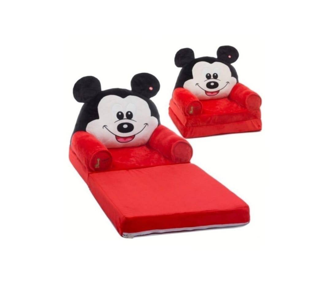Fotoliu de plus extensibil, Mickey, 2 placi, rosu, 80 cm, 1 an+