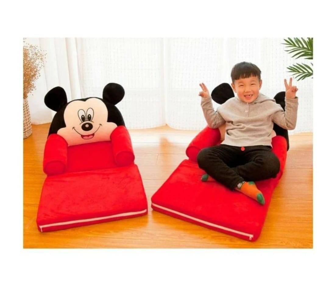Fotoliu de plus extensibil, Mickey, 2 placi, rosu, 80 cm, 1 an+