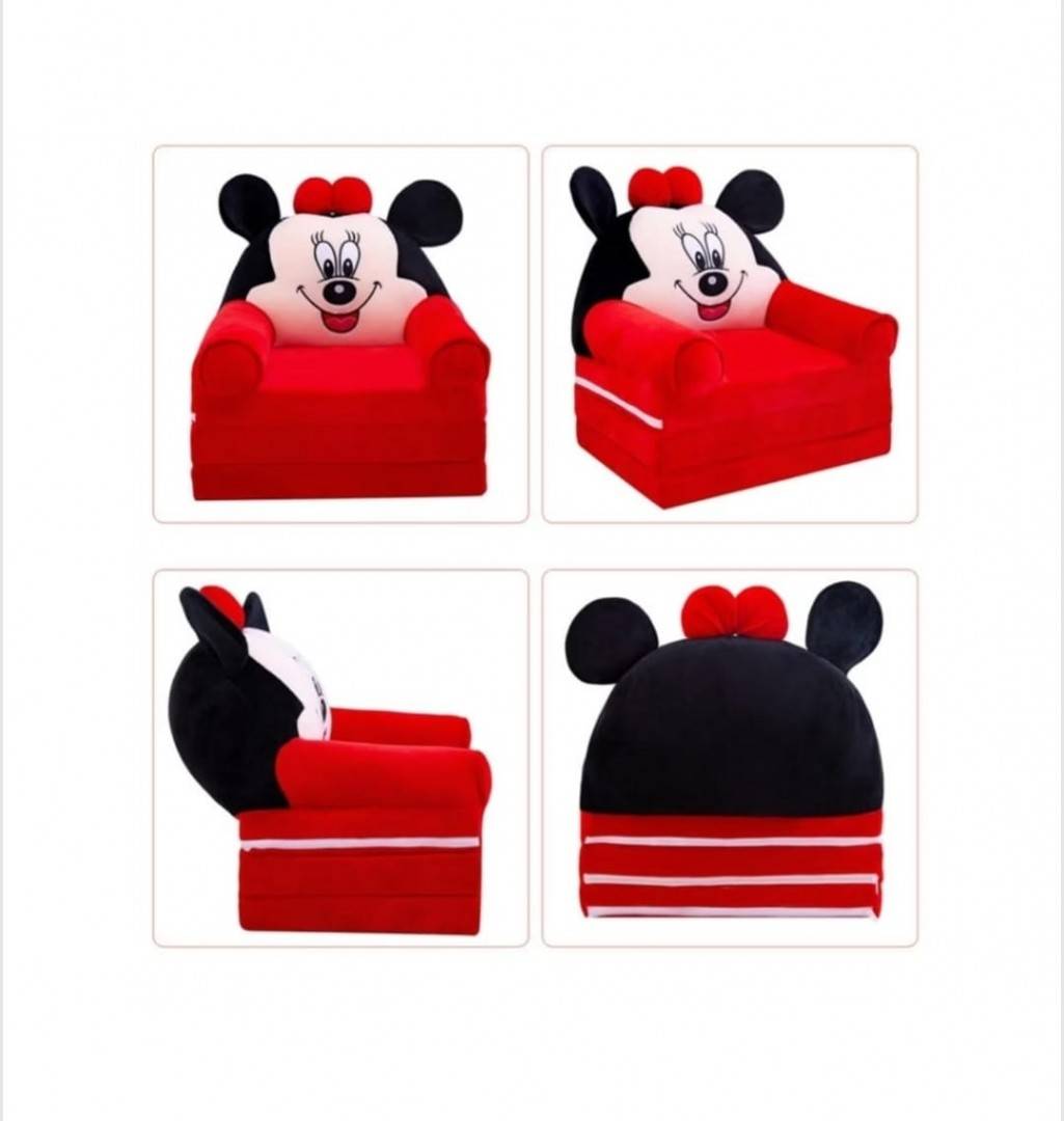 Fotoliu de plus extensibil, Minnie, rosu, 3 segmente, 180 cm, 6 an+