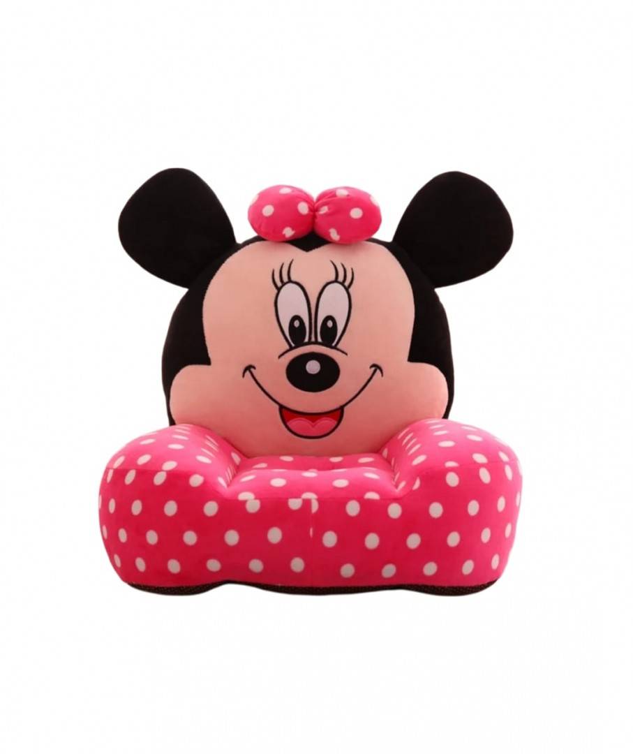 Fotoliu din plus pentru bebelusi cu spatar, Minnie Mouse, 50 cm, rosu/alb, 1 ani+