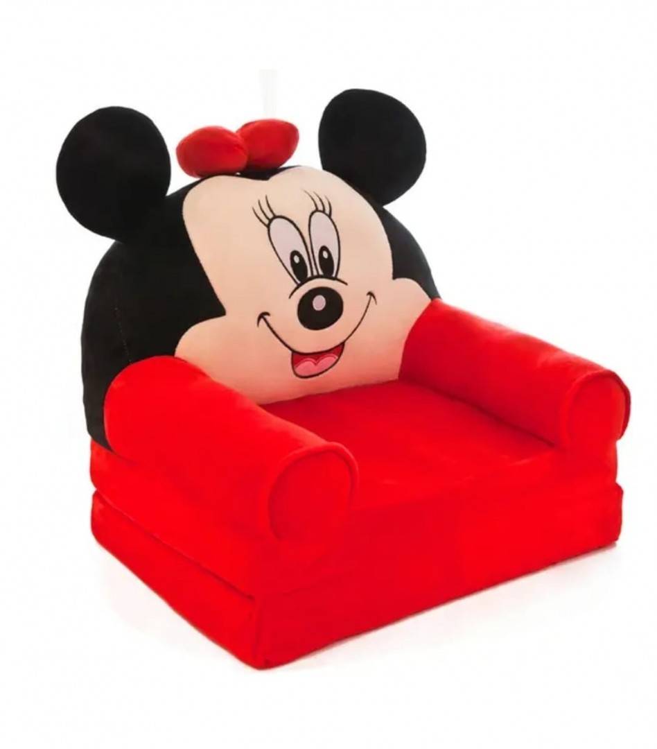 Fotoliu extensibil de plus, Minnie Mouse, 2 placi,rosu, 80 cm, 1 an+
