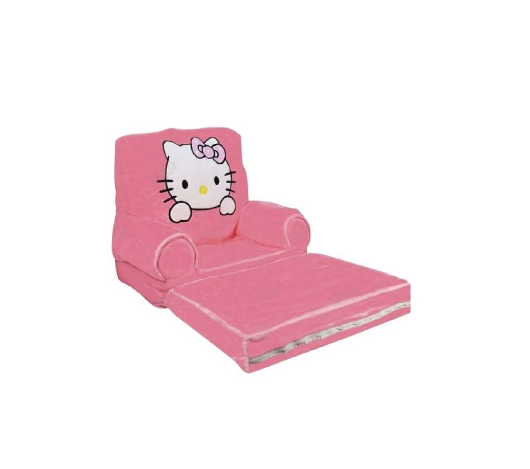 Fotoliu extensibil pentru copii, Hello Kitty, 2 placi, roz, 160 cm, 1 ani - 4 ani