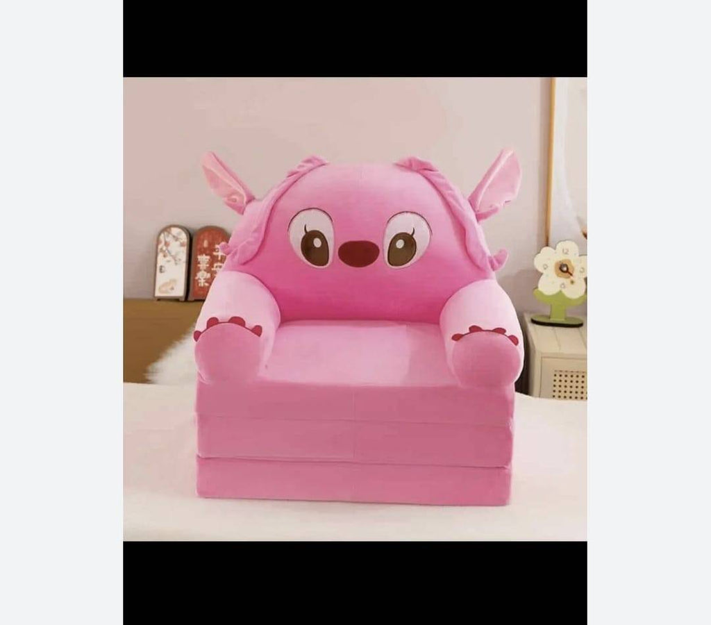 Fotoliu extensibil pentru copii, Stitch Angel, 3 placi, roz, 120 cm