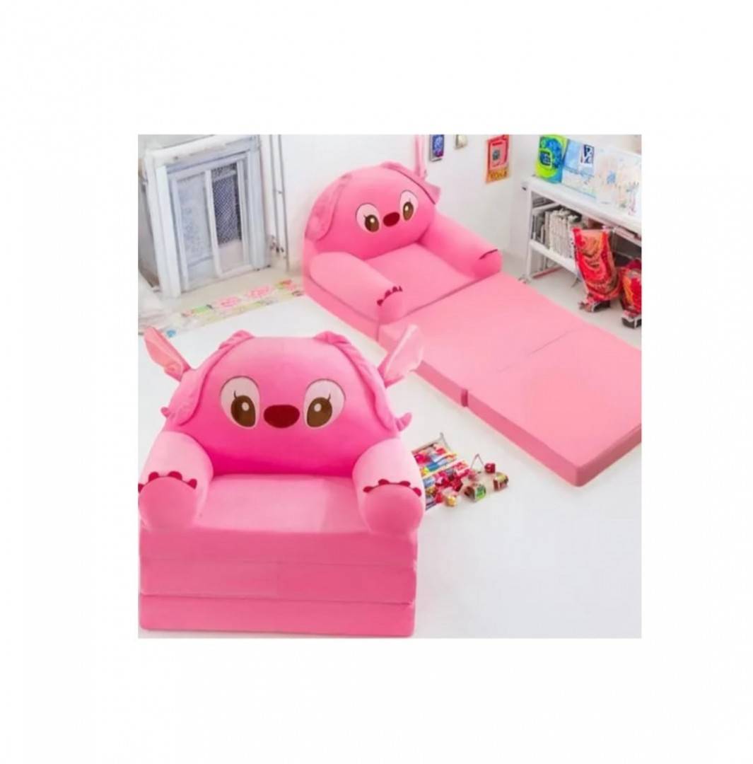 Fotoliu extensibil pentru copii, Stitch Angel, 3 placi, roz, 120 cm