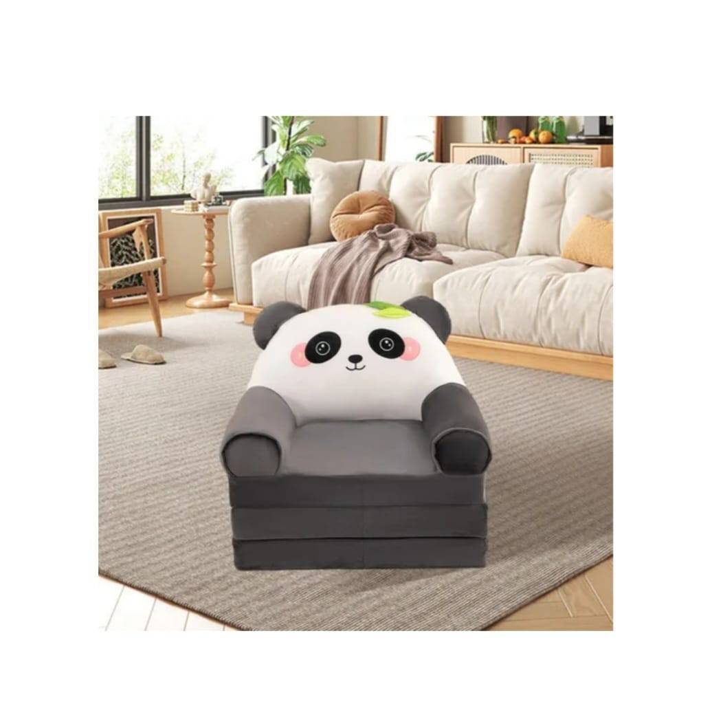 Fotoliu extensibil pentru copii, Ursuletul Panda, 3 placi, multicolor, 160 cm