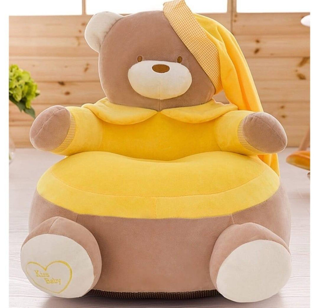 Fotoliu plus, Ursuletul Teddy, galben, 60 cm, 1 an+