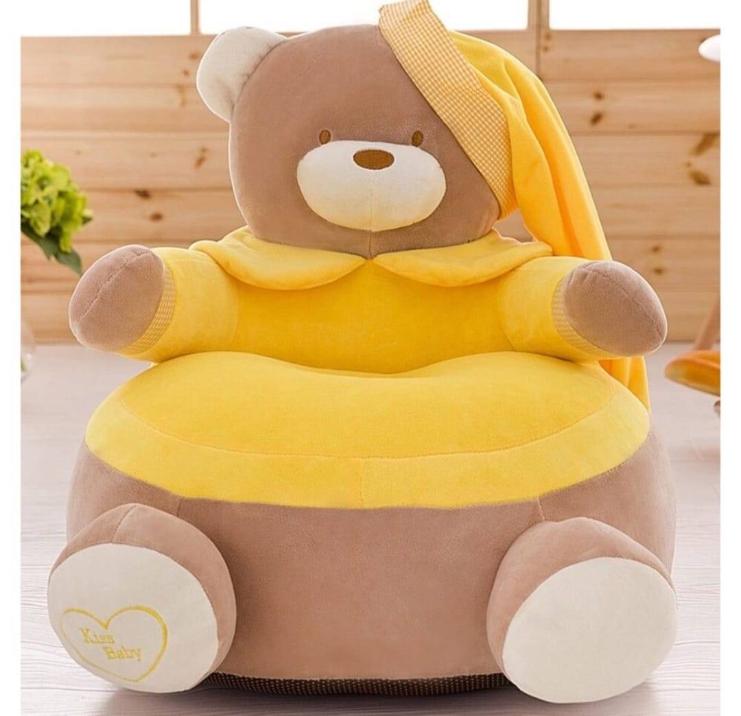 Fotoliu plus, Ursuletul Teddy, galben, 60 cm, 1 an+