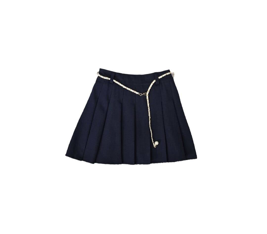 Fusta fetite, plisata, pentru scoala, bleumarin, marimea 5 - 9 ani