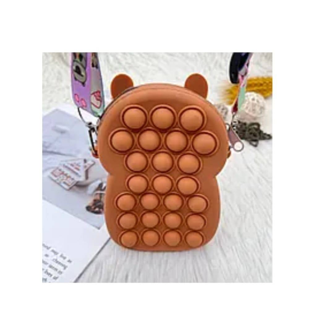 Gentuta Capibara, Pop it Now pentru copii, silicon, multicolor, 13 cm