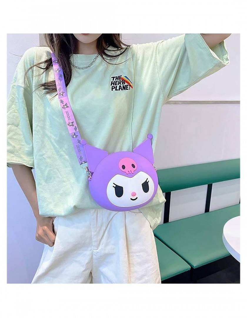 Gentuta Sanrio Kuromi, Hello Kitty, Pop it Now pentru copii, silicon, mov, 17 cm