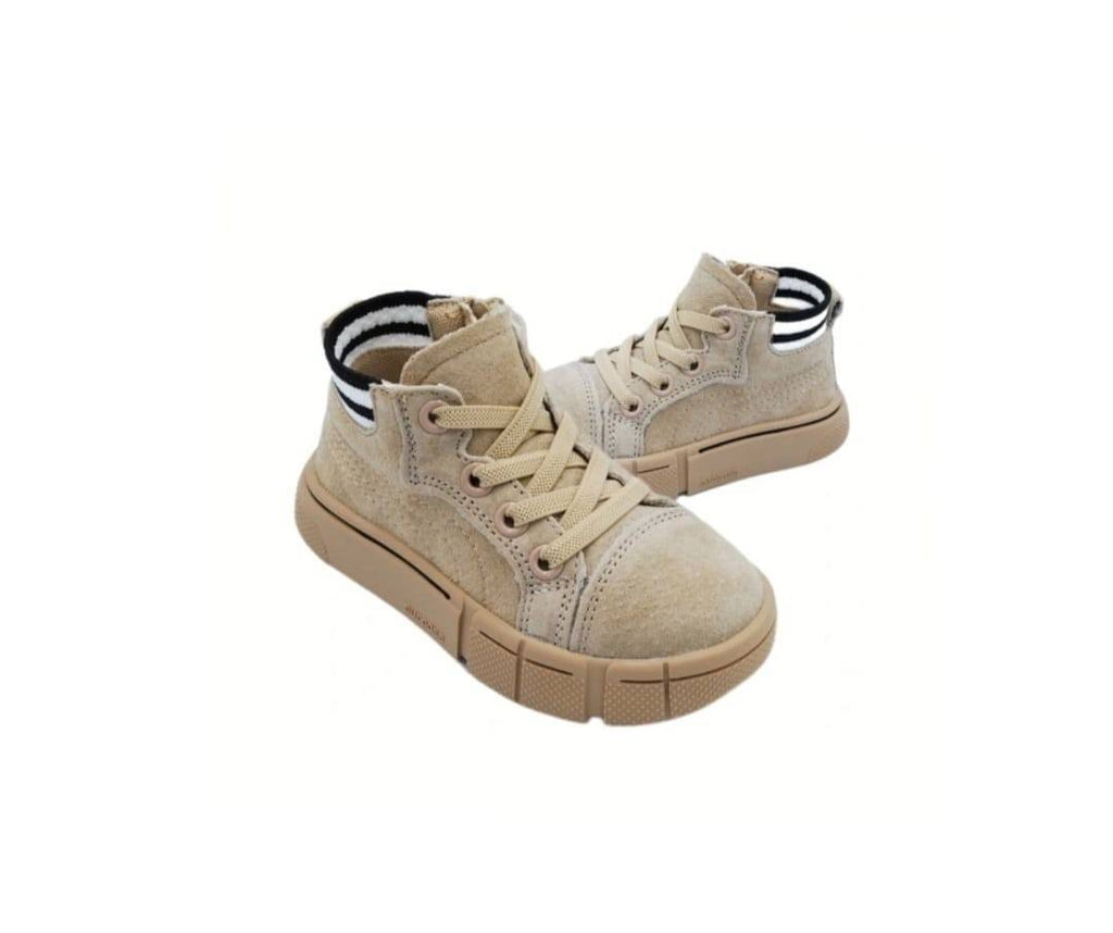 Ghete Copii cu fermoar, Apawwa NQ172, beige, marimea 21 - 25