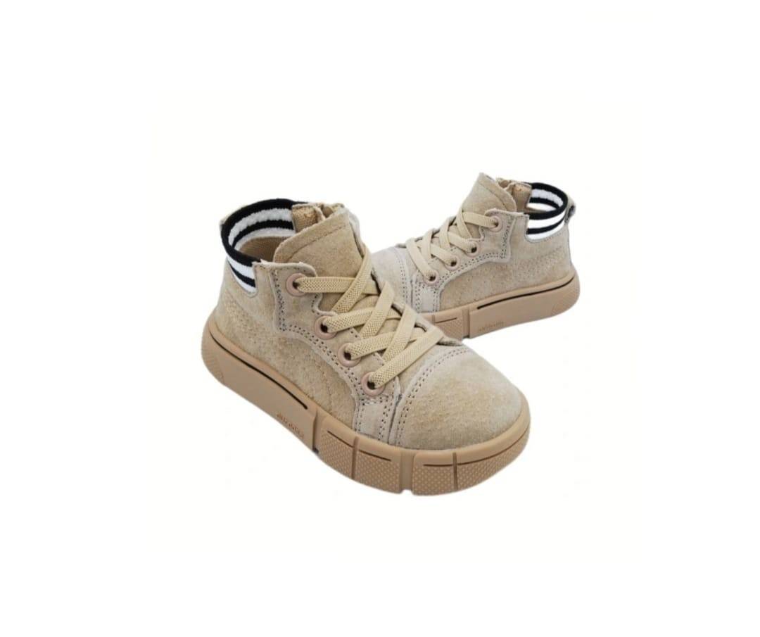 Ghete Copii cu fermoar, Apawwa NQ172, beige, marimea 21 - 25