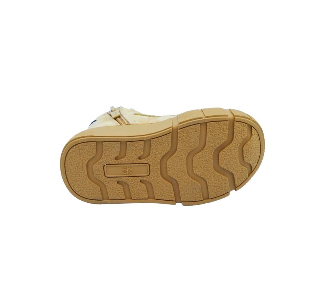 Ghete Copii cu fermoar, Apawwa NQ172, beige, marimea 21 - 25