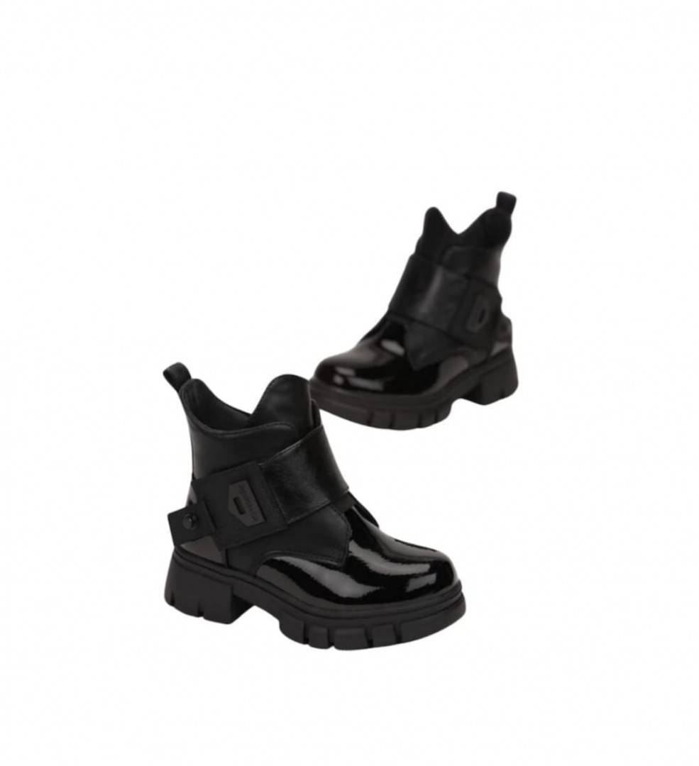 Ghete de lac pentru fetite, Apawwa GQ431, black, marimea 26 - 31