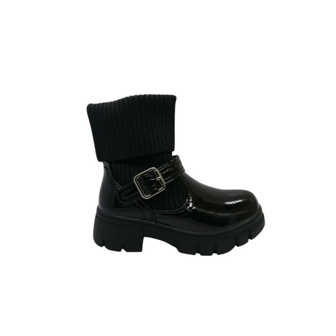 Ghete de lac pentru fetite, Apawwa GQ455, black, marimea 26 - 37