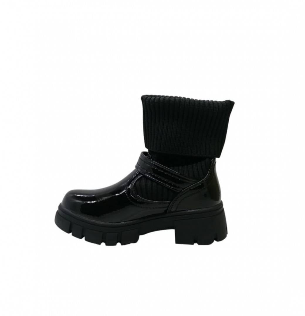 Ghete de lac pentru fetite, Apawwa GQ455, black, marimea 26 - 37
