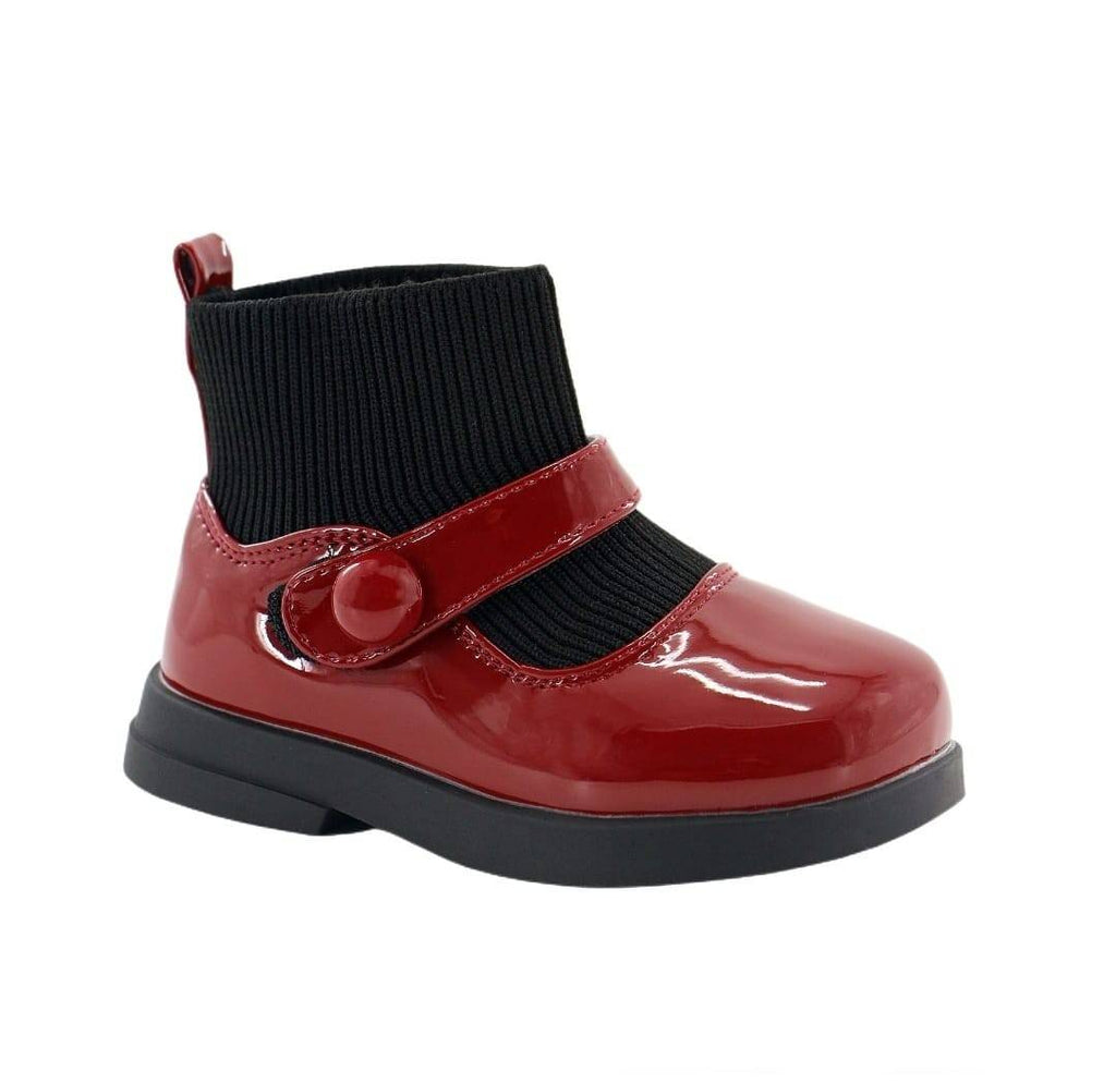 Ghete elegante de lac pentru fetite, Apawwa SQ623, grena, marimea 22- 27