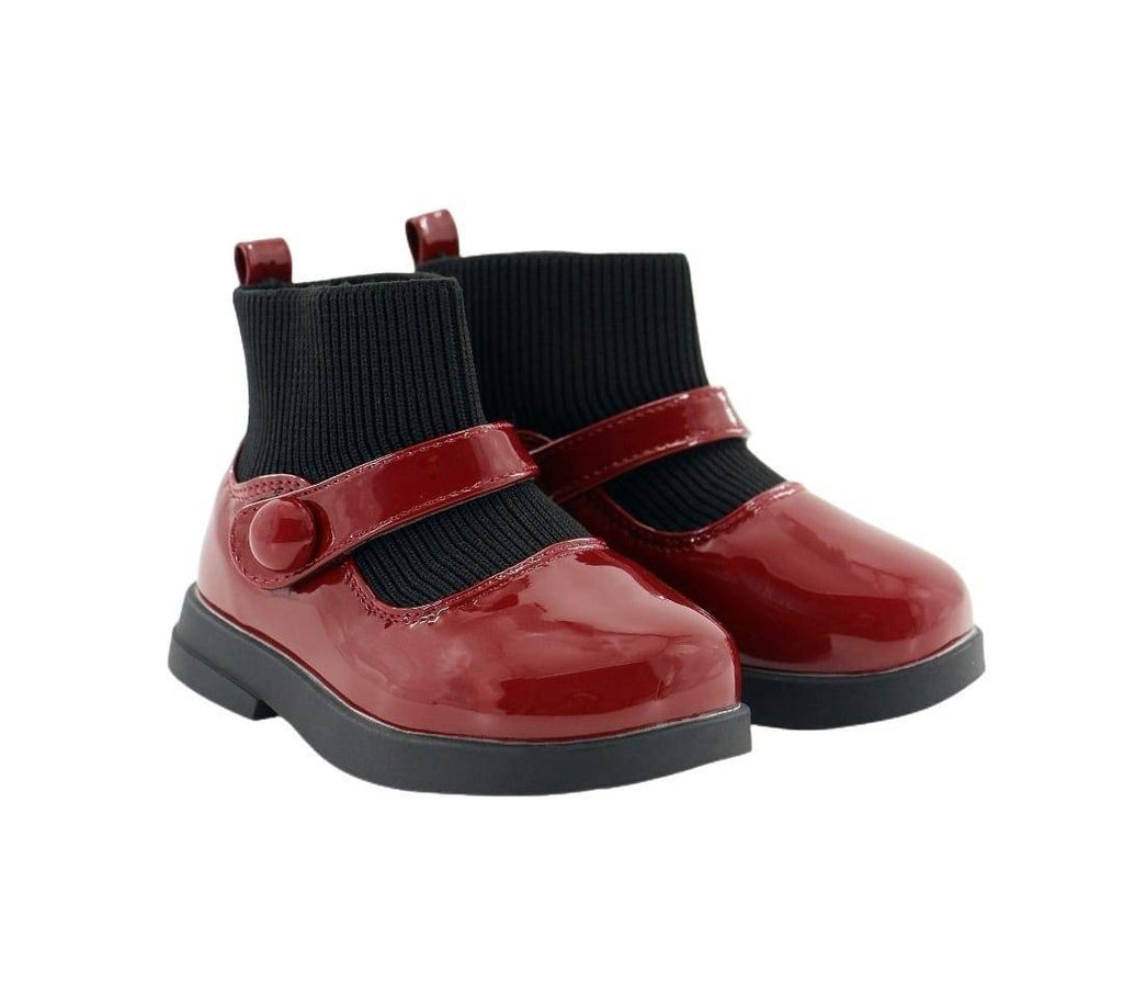 Ghete elegante de lac pentru fetite, Apawwa SQ623, grena, marimea 22- 27